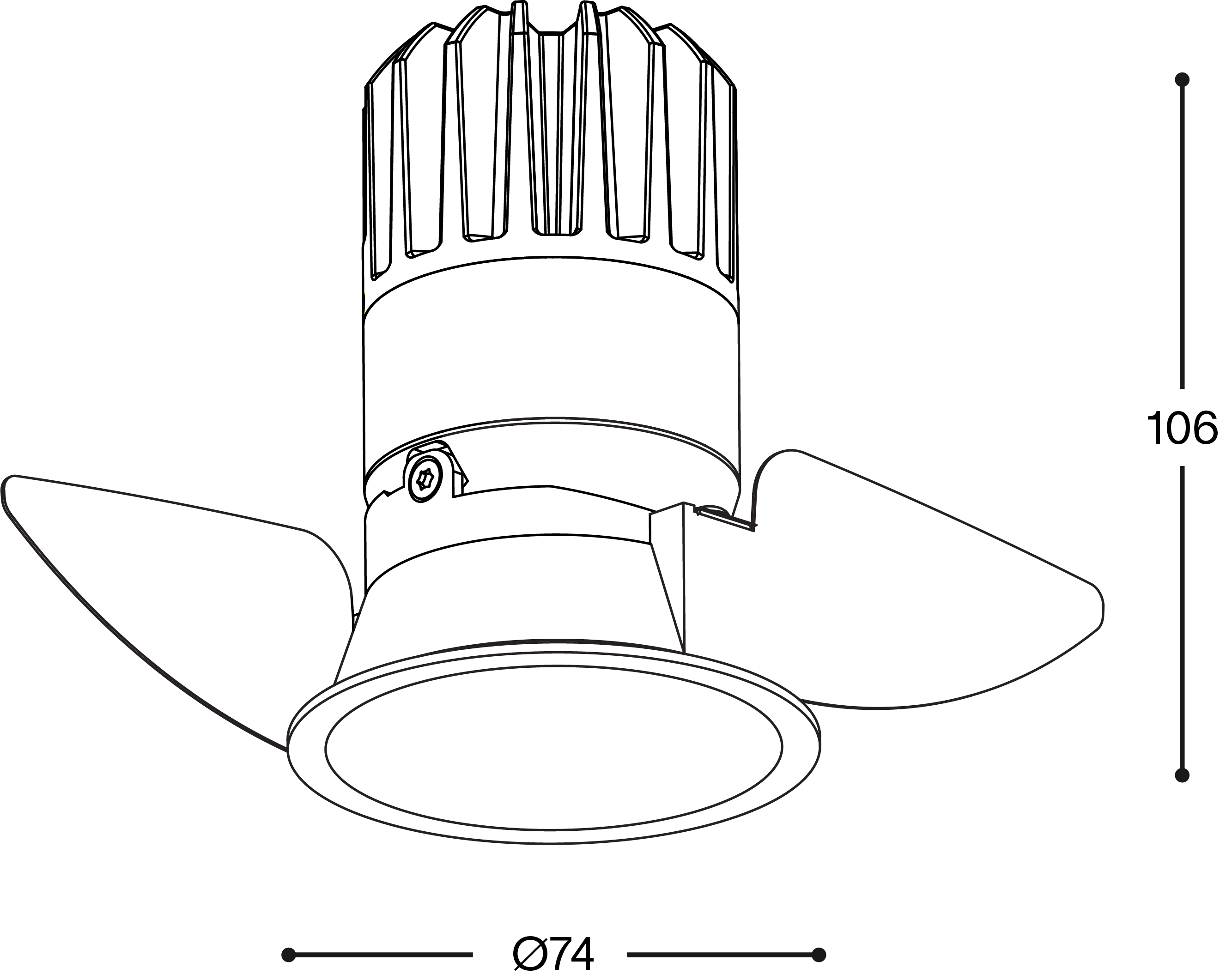 drawing trim spot adjustable
